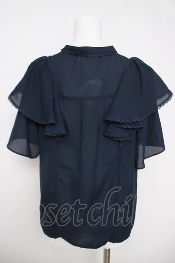 画像2: axes femme / ミックスフルーツ刺繍ブラウス F 紺 Y-26-03-18-012-AX-BL-SZ-ZY (2)