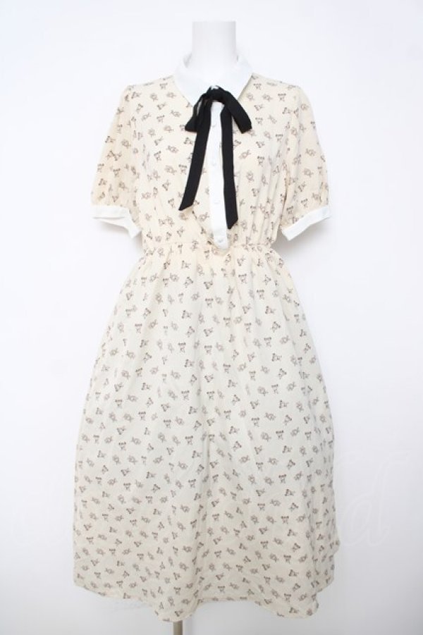 画像1: axes femme POETIQUE / ベアドットシャツ風ワンピース M 生成り Y-26-03-18-117-AX-OP-SZ-ZY (1)