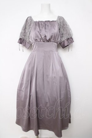 画像: axes femme / レース袖スクエアネックワンピース F ラベンダー Y-26-03-18-118-AX-OP-SZ-ZY