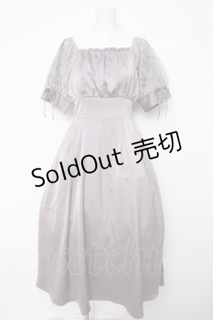 画像: axes femme / レース袖スクエアネックワンピース F ラベンダー Y-26-03-18-118-AX-OP-SZ-ZY