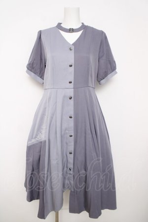 画像: axes femme / チョーカー風バイカラーワンピース F ラベンダー Y-26-03-18-119-AX-TO-SZ-ZY