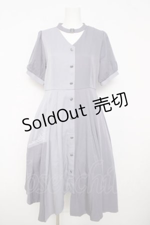 画像: axes femme / チョーカー風バイカラーワンピース F ラベンダー Y-26-03-18-119-AX-TO-SZ-ZY