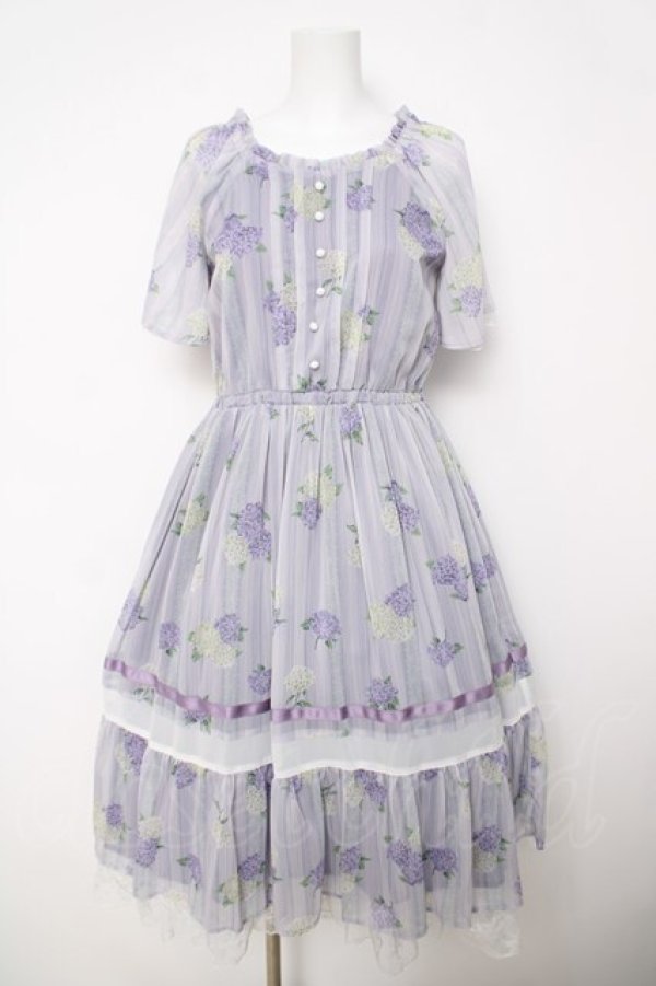 画像1: axes femme / 紫陽花シフォンワンピース M ラベンダー Y-26-03-18-122-AX-OP-SZ-ZY (1)
