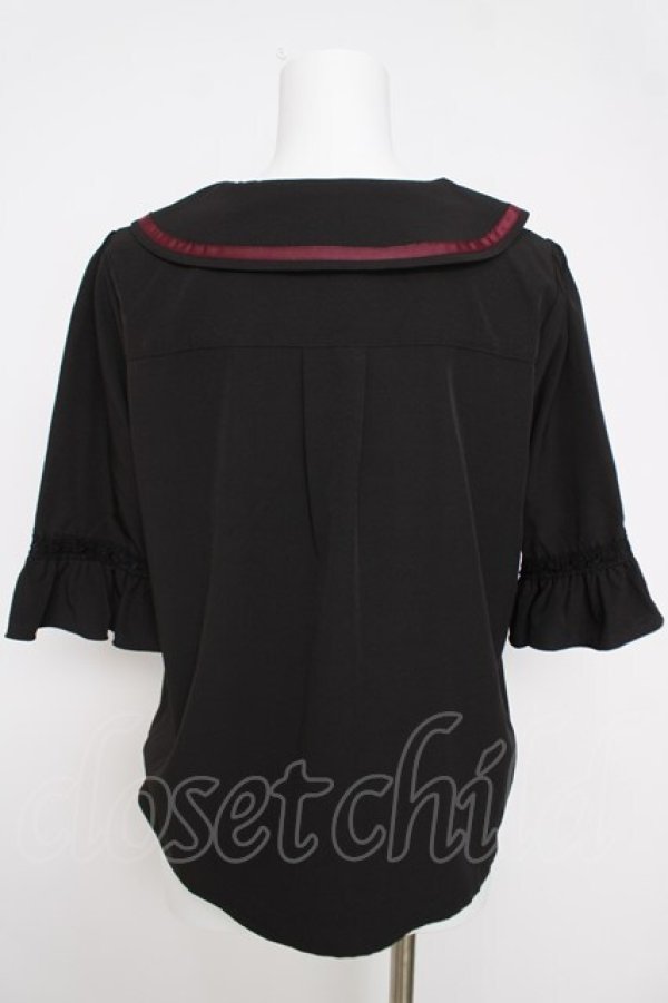 画像2: axes femme / タイ付ブラウス  黒 Y-26-03-18-013-AX-BL-SZ-ZY (2)