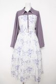 画像1: axes femme POETIQUE / グラデブーケ柄フレアソデワンピース  ラベンダー Y-26-03-18-129-AX-OP-SZ-ZY (1)