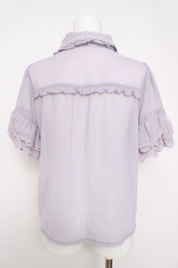 画像2: axes femme / シアーフリル丸襟ブラウス  ラベンダー Y-26-03-18-014-AX-BL-SZ-ZY (2)