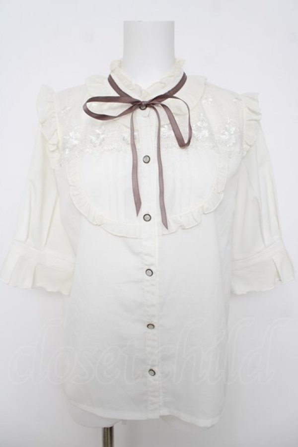 画像1: axes femme / チュールレース使いブラウス  生成り Y-26-03-18-015-AX-BL-SZ-ZY (1)