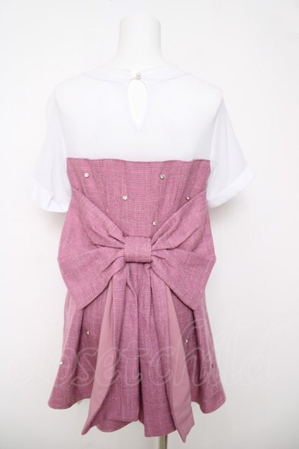 画像2: Fickle Bebe / サマーツイードビジューワンピース  ピンク Y-26-03-18-135-0-OP-SZ-ZY (2)