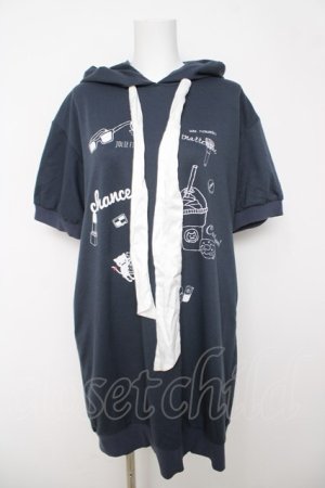 画像: Rydia / コスメptフードワンピース M 紺 Y-26-03-18-137-PU-OP-SZ-ZY