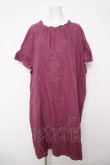 画像1: franche lippee black / 後ろリボン麻ワンピース M 紫 Y-26-03-18-139-LO-OP-SZ-ZY (1)