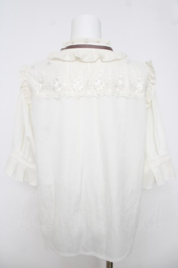 画像2: axes femme / チュールレース使いブラウス  生成り Y-26-03-18-015-AX-BL-SZ-ZY (2)