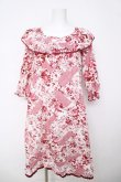 画像1: PINK HOUSE / Porcelain Flowere柄ワンピース F 赤 Y-26-03-18-144-LO-BL-SZ-ZY (1)