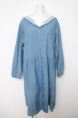 画像: PINK HOUSE / セーラーカラーデニムワンピース F ブルー Y-26-03-18-145-LO-OP-SZ-ZY