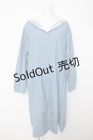 画像: PINK HOUSE / セーラーカラーデニムワンピース F ブルー Y-26-03-18-145-LO-OP-SZ-ZY