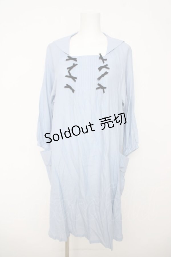 画像1: Jane Marple / Vintage Poplinワンピース M サックス Y-26-03-18-147-JM-OP-SZ-ZY (1)