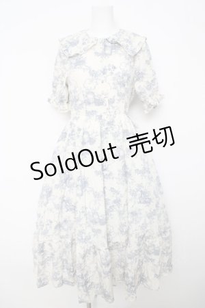 画像: m petit by misako / トワルドジュイワンピース S 淡青 Y-26-03-18-150-LO-OP-SZ-ZY