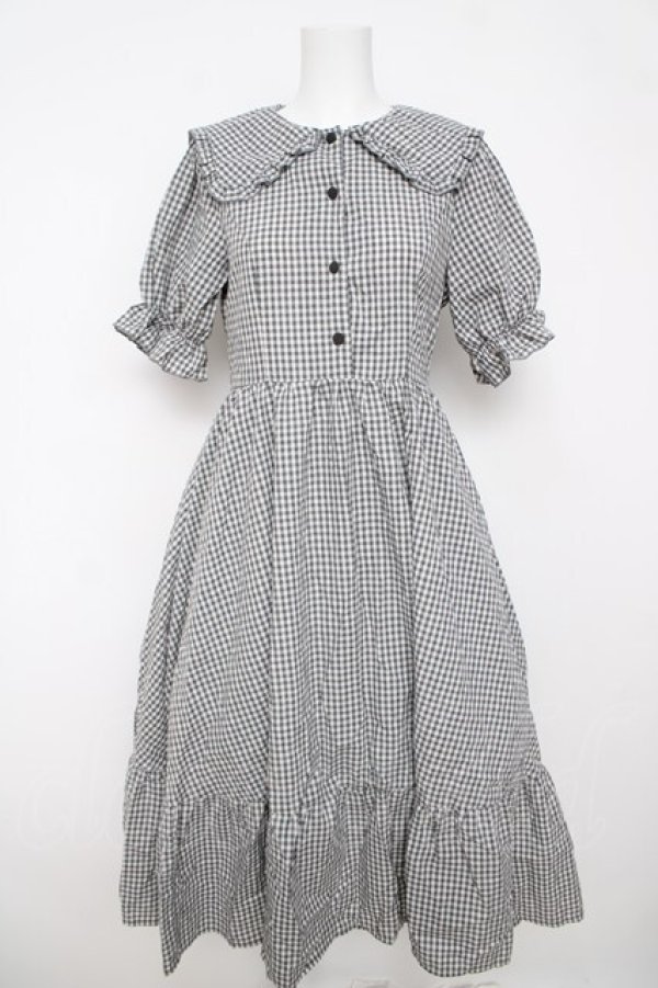 画像1: m petit by misako / AM*ギンガムCHKワンピース M 中灰 Y-26-03-18-151-LO-OP-SZ-ZY (1)