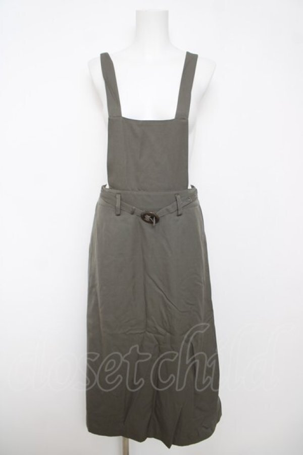 画像1: KANEKO ISAO / サロぺジャンパースカート F カーキグリーン Y-26-03-18-153-EL-SK-SZ-ZY (1)