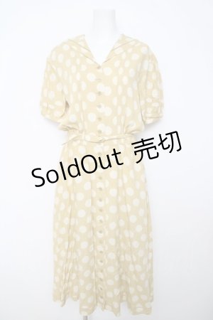 画像: INGEBORG / セーラー襟水玉柄ワンピース  イエロー Y-26-03-18-157-LO-OP-SZ-ZY