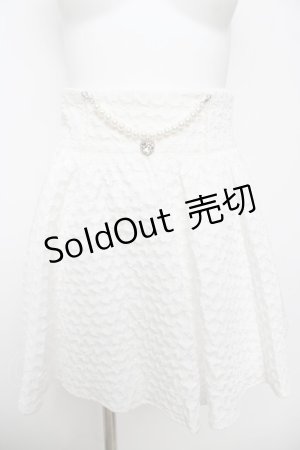 画像: Ank Rouge / ふくれジャガードフロントパールスカート  白 Y-26-03-18-159-CA-SK-SZ-ZY