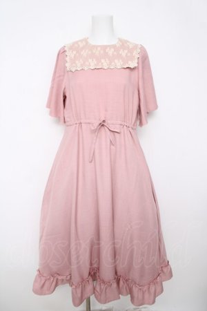 画像: m petit by misako / レースセーラー襟ワンピース S 中桃 Y-26-03-18-163-LO-OP-SZ-ZY