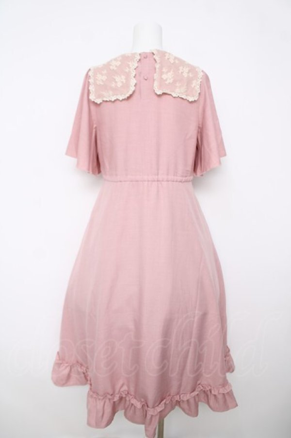 画像2: m petit by misako / レースセーラー襟ワンピース S 中桃 Y-26-03-18-163-LO-OP-SZ-ZY (2)