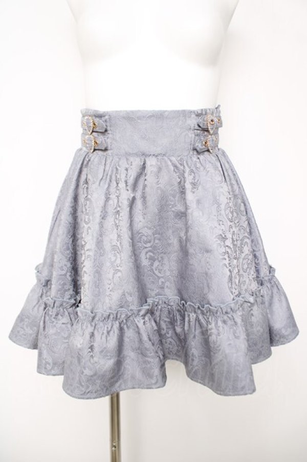 画像1: Rojita / ハートバックルベルトボリュームスカート  サックス Y-26-03-18-164-LO-SK-SZ-ZY (1)