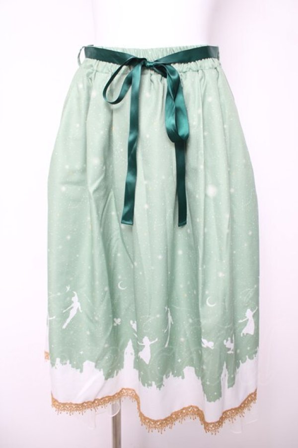 画像1: axes femme / ピーター・パン/プリントスカート F グリーン Y-26-03-18-165-AX-SK-SZ-ZY (1)