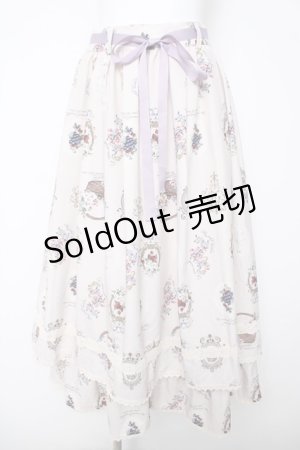 画像: axes femme / フラワー×フルーツ柄スカート  生成り Y-26-03-18-172-AX-SK-SZ-ZY