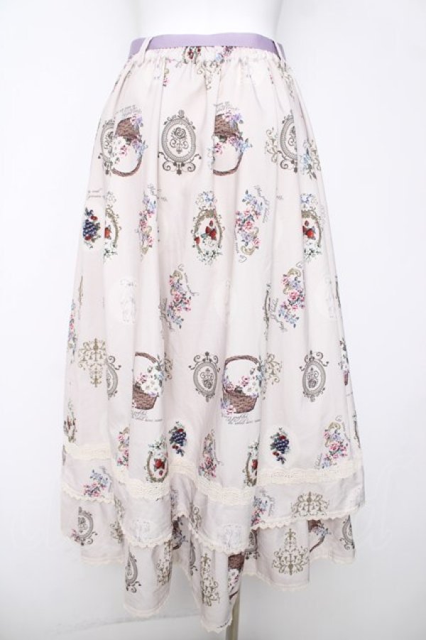 画像2: axes femme / フラワー×フルーツ柄スカート  生成り Y-26-03-18-172-AX-SK-SZ-ZY (2)