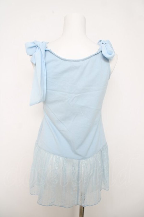 画像2: axes femme / 肩リボンロングインナー  サックス Y-26-03-18-002-AX-TO-SZ-ZY (2)