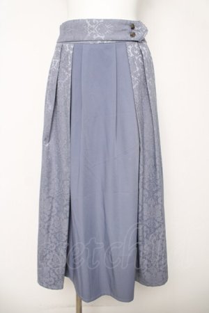 画像: axes femme / ジャカード切替スカート  サックス Y-26-03-18-173-AX-SK-SZ-ZY