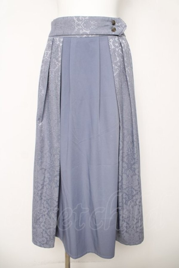 画像1: axes femme / ジャカード切替スカート  サックス Y-26-03-18-173-AX-SK-SZ-ZY (1)