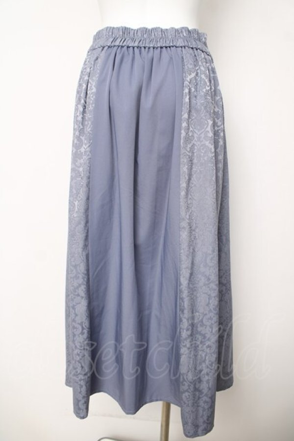 画像2: axes femme / ジャカード切替スカート  サックス Y-26-03-18-173-AX-SK-SZ-ZY (2)