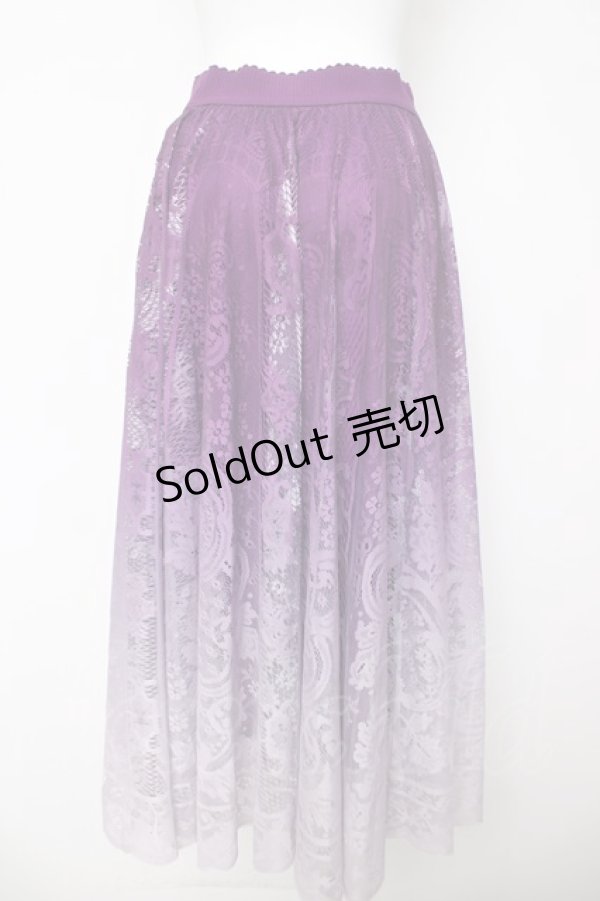 画像2: axes femme / グラデレースサーキュラースカート F パープル Y-26-03-18-174-AX-SK-SZ-ZY (2)