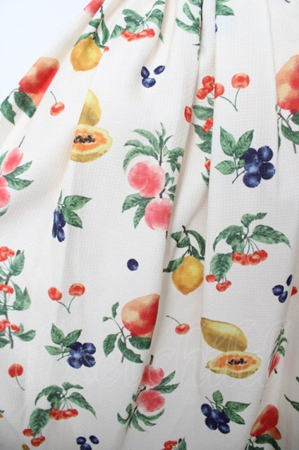 画像3: axes femme / ミックスフルーツ柄スカート M 生成り Y-26-03-18-176-AX-SK-SZ-ZY (3)