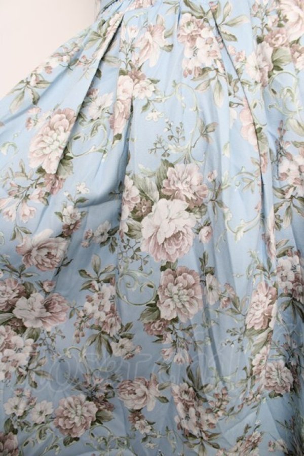 画像3: axes femme / ローズ柄フレアミディスカート F サックス Y-26-03-18-178-AX-SK-SZ-ZY (3)