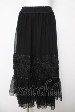 画像: axes femme / シフォンローズチュールスカート F 黒 Y-26-03-18-179-AX-SK-SZ-ZY