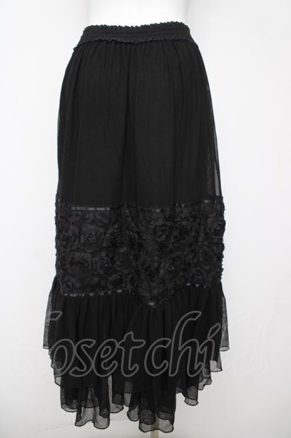画像2: axes femme / シフォンローズチュールスカート F 黒 Y-26-03-18-179-AX-SK-SZ-ZY (2)