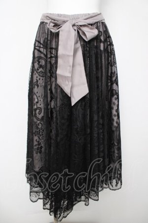 画像: axes femme / レースサーキュラーミディスカート M 黒 Y-26-03-18-180-AX-SK-SZ-ZY