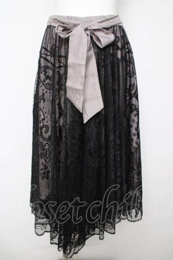 画像1: axes femme / レースサーキュラーミディスカート M 黒 Y-26-03-18-180-AX-SK-SZ-ZY (1)