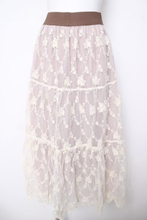 画像: axes femme POETIQUE / レースティアードロングスカート M ベージュ Y-26-03-18-184-AX-SK-SZ-ZY