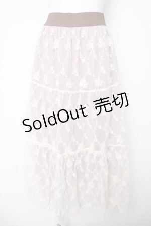 画像: axes femme POETIQUE / レースティアードロングスカート M ベージュ Y-26-03-18-184-AX-SK-SZ-ZY