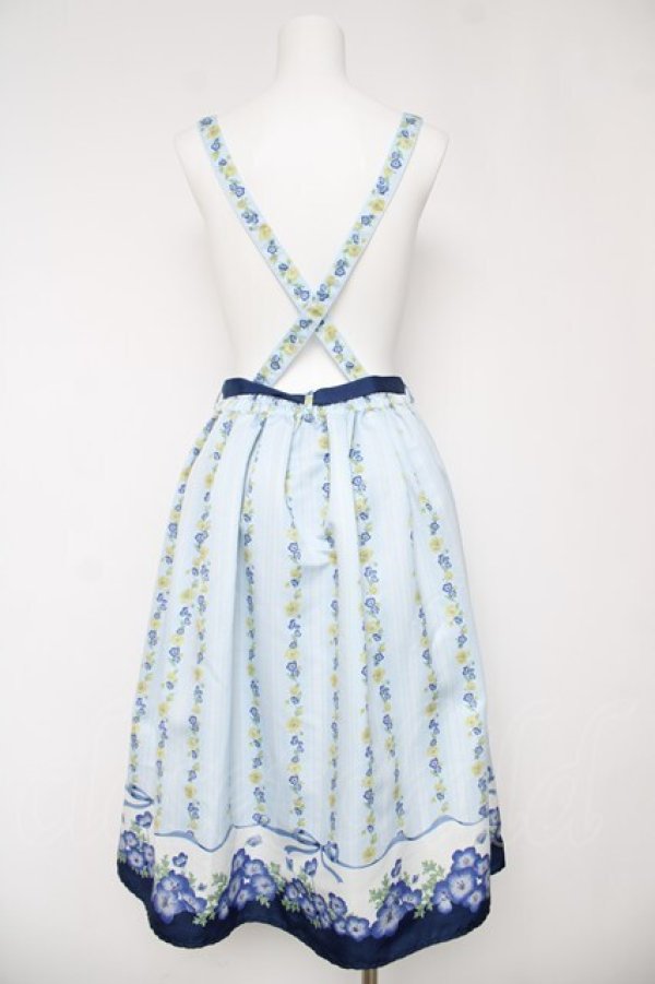 画像2: axes femme / ネモフィラ＆ポピー柄スカート M サックス Y-26-03-18-190-AX-SK-SZ-ZY (2)