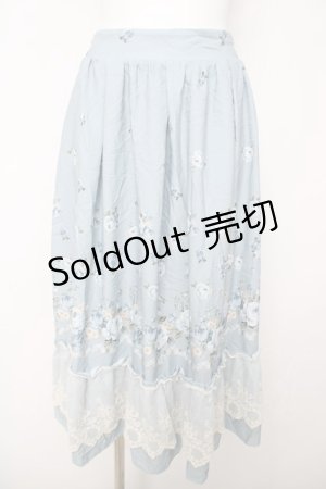 画像: axes femme / パネル花柄フレアスカート M サックス Y-26-03-18-196-AX-SK-SZ-ZY