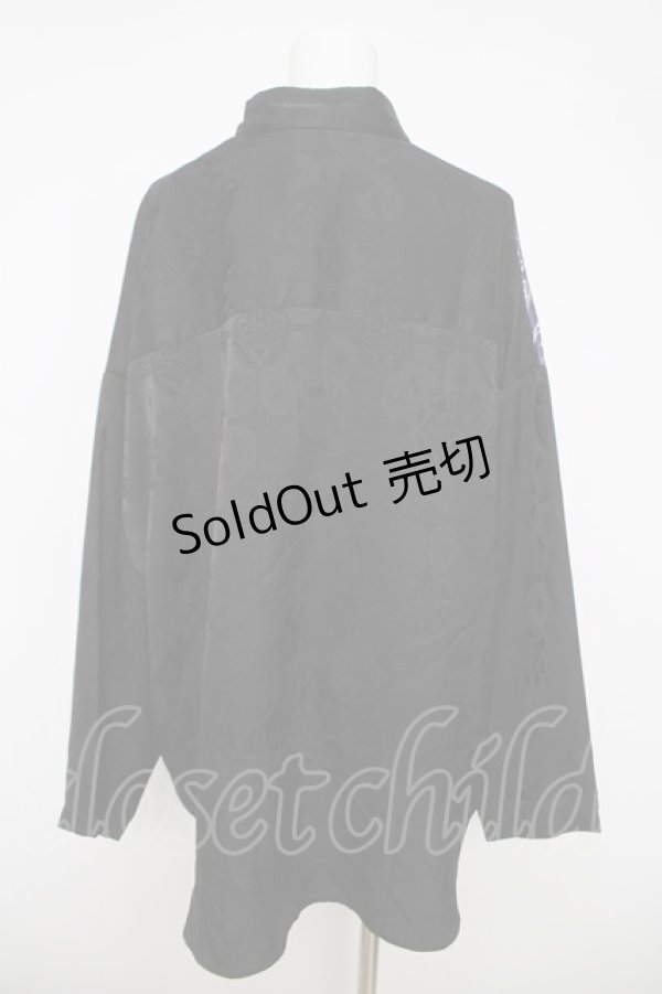 画像2: AXES-X / 光源氏2wayスリーブシャツ  黒×紫 Y-26-03-18-021-LO-BL-SZ-ZY (2)