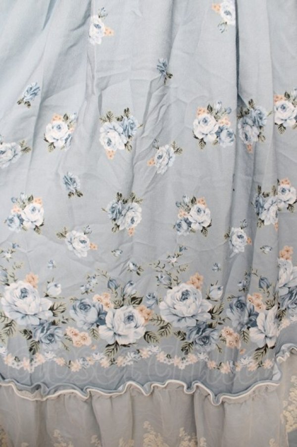 画像3: axes femme / パネル花柄フレアスカート M サックス Y-26-03-18-196-AX-SK-SZ-ZY (3)