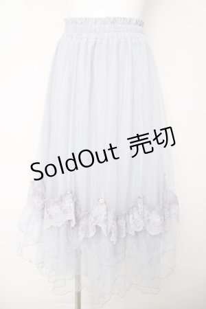 画像: axes femme / ローズ付ドレープチュールスカート F サックス Y-26-03-18-198-AX-SK-SZ-ZY