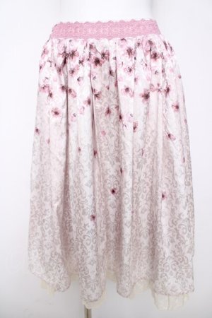 画像: axes femme kawaii / 桜ジャガードスカート M ピンク Y-26-03-18-199-AX-SK-SZ-ZY