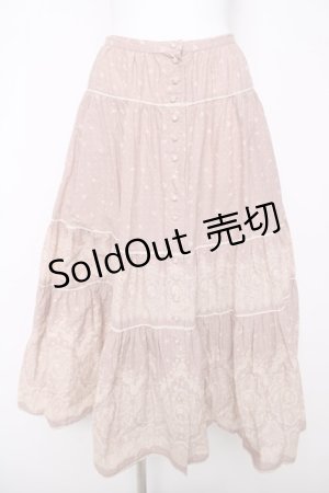 画像: PINK HOUSE / 小花&レース柄前開きスカート F ピンク Y-26-03-18-201-LO-SK-SZ-ZY